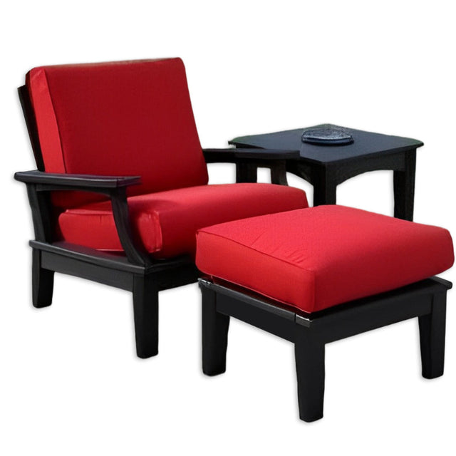 Heritage Deep Seating Single Chair with Side Table and Ottoman with Cushions by Wildridge