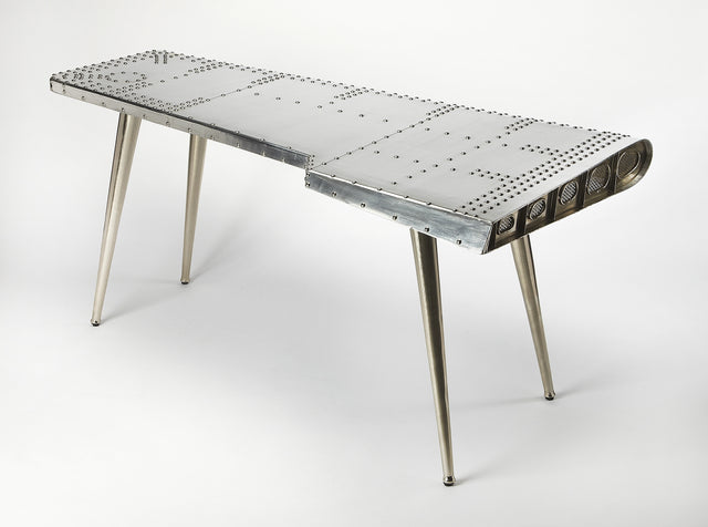 Midway 65.5 in. W Triangular Metal and Wood Aviator Themed Desk by Butler Specialty Company