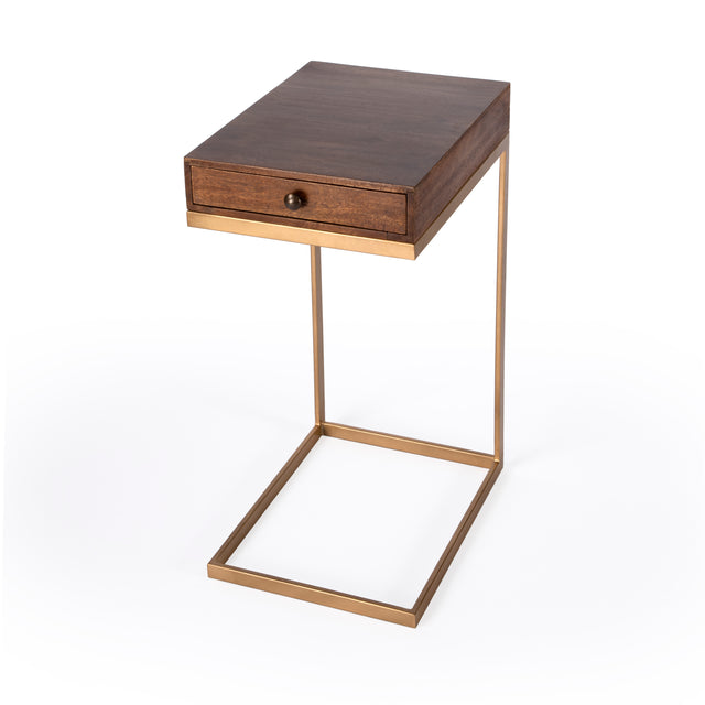 Alec 13.75 in. W Rectangular Wood and Metal 1 Drawer C-Shaped End Table by Butler Specialty Company