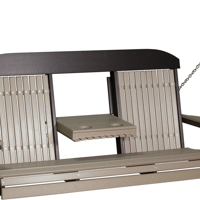 Classic Porch Swing 5 Foot with Fold Down Console by LuxCraft