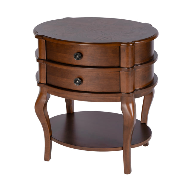 Ethel 25 in. W Oval Wood 2 Drawer Accent Table with Open Shelf by Butler Specialty Company