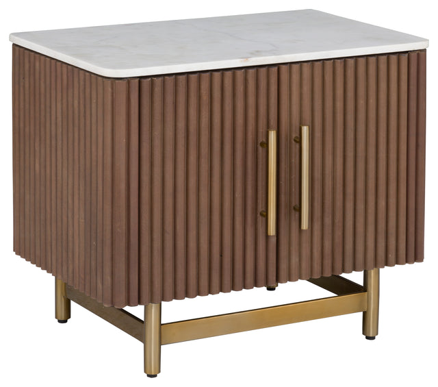 Fairfield Chair Dimitri Leather Wrapped Two Door End Table (sku: 8072-ET)