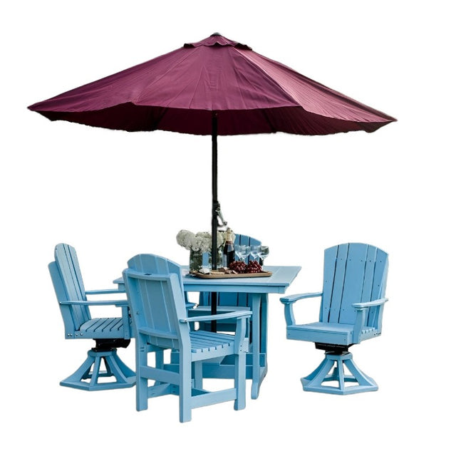 Heritage 5 Piece Patio Dining Set 44"x44" Table with 2 Swivel Rocker Chairs & 2 Arm Chairs by Wildridge