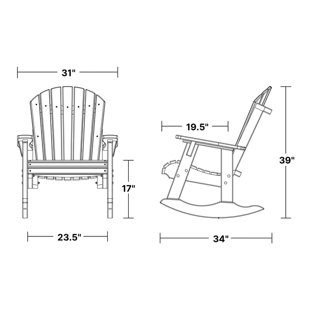 Heritage High Fan Back Rocker Chair by Wildridge