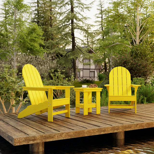 Freedom 3-Piece Traditional Adirondack Chair with Side Table by Wildridge