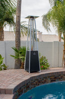 Glass Tube Patio Heater in Black with wheels - Elegant Indoor/Outdoor Furniture and home decor accessories at Gooddegg