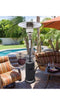 Outdoor 87" Tall Patio Heater with Metal Table in Hammered Silver