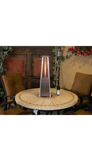 39" Tall Tabletop Quartz Glass Tube Heater - Hammered Bronze Finish