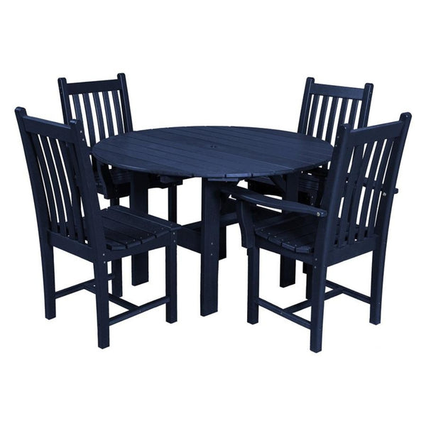 Classic 5-Piece 46 inch Round Patio Dining Set with 2 Side Chairs and 2 Arm Chairs by Wildridge - Elegant Indoor/Outdoor Furniture and home 
