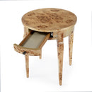 Archer 20 in. W Round Burl Wood 1 Drawer Side Table by Butler Specialty Company