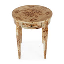 Archer 20 in. W Round Burl Wood 1 Drawer Side Table by Butler Specialty Company
