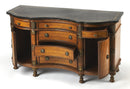Alberto 53 in. W Demilune Fossil Stone and Wood 6 Drawer Sideboard with 2 Door Storage Area by Butler Specialty Company