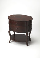 Jarvis 24 in. W Oval Wood 2 Drawer Side Table with Lower Open Shelf by Butler Specialty Company