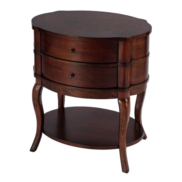 Jarvis 24 in. W Oval Wood 2 Drawer Side Table with Lower Open Shelf by Butler Specialty Company