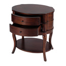 Jarvis 24 in. W Oval Wood 2 Drawer Side Table with Lower Open Shelf by Butler Specialty Company