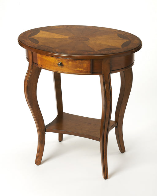 Jeanette 24.5 in. W Oval Wood 1 Drawer Side Table with Lower Open Shelf by Butler Specialty Company