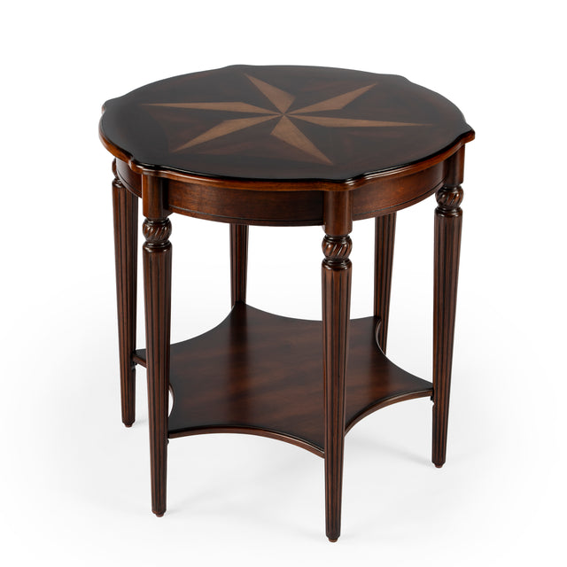 Bainbridge 28 in. W Round Wood Side Table with Lower Open Shelf by Butler Specialty Company