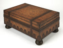 Vasco 36 in. W Rectangular Leather and Wood 1 Drawer Old World Map Trunk Table by Butler Specialty Company