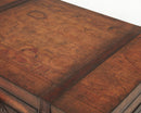 Vasco 36 in. W Rectangular Leather and Wood 1 Drawer Old World Map Trunk Table by Butler Specialty Company