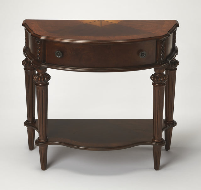 Halifax 34 in. W Demilune Wood 1 Drawer Console Table with Open Lower Shelf by Butler Specialty Company