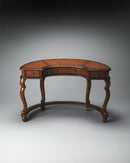 Brava 48 in. W Demilune Faux Leather and Wood 3 Drawer Writing Desk by Butler Specialty Company