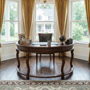 Brava 48 in. W Demilune Faux Leather and Wood 3 Drawer Writing Desk by Butler Specialty Company