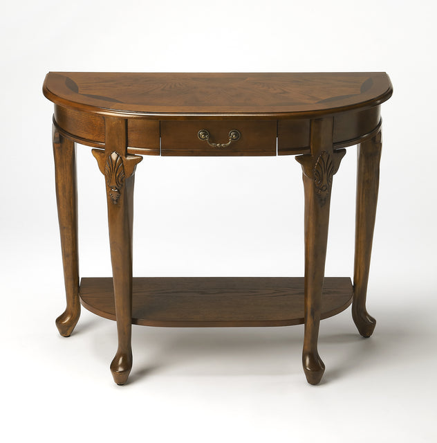 Kimball 36 in. W Demilune Wood 1 Drawer Console Table with Open Lower Shelf by Butler Specialty Company