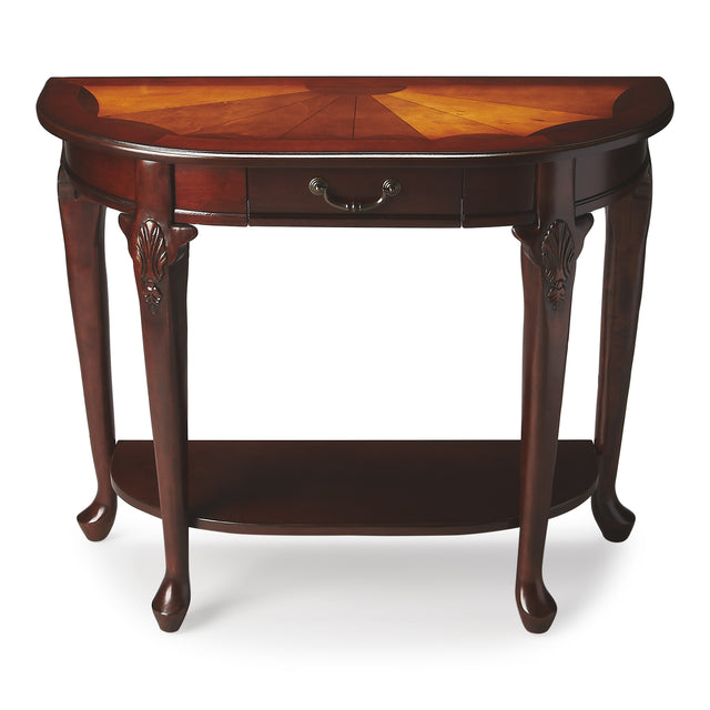 Kimball 36 in. W Demilune Wood 1 Drawer Console Table with Open Lower Shelf by Butler Specialty Company