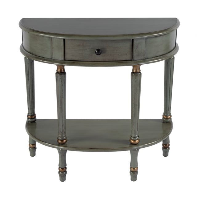 Mozart 31.5 in. W Demilune Wood Hand Painted 1 Drawer Console Table with Lower Open Shelf by Butler Specialty Company