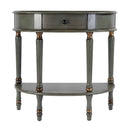 Mozart 31.5 in. W Demilune Wood Hand Painted 1 Drawer Console Table with Lower Open Shelf by Butler Specialty Company