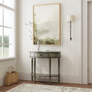 Mozart 31.5 in. W Demilune Wood Hand Painted 1 Drawer Console Table with Lower Open Shelf by Butler Specialty Company