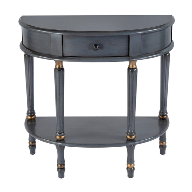 Mozart 31.5 in. W Demilune Wood Hand Painted 1 Drawer Console Table with Lower Open Shelf by Butler Specialty Company