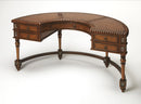 Geneva 60 in. W Demilune Leather and Wood 5 Drawer Executive Desk by Butler Specialty Company