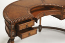 Geneva 60 in. W Demilune Leather and Wood 5 Drawer Executive Desk by Butler Specialty Company