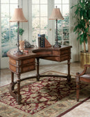 Geneva 60 in. W Demilune Leather and Wood 5 Drawer Executive Desk by Butler Specialty Company