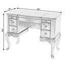Charlotte 40 in. W Rectangular Wood Vanity/Valet Desk with Storage Drawers and Mirror by Butler Specialty Company