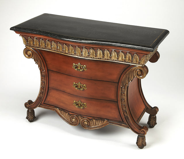 Valenti 48 in. W Rectangular Fossil Stone and Wood 3 Drawer Accent Chest by Butler Specialty Company