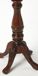Whitman 12 in. W Round Wood 4 Leg Pedestal Base Scalloped Edge Side Table by Butler Specialty Company