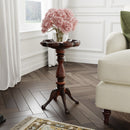 Whitman 12 in. W Round Wood 4 Leg Pedestal Base Scalloped Edge Side Table by Butler Specialty Company