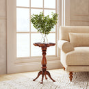 Whitman 12 in. W Round Wood 4 Leg Pedestal Base Scalloped Edge Side Table by Butler Specialty Company