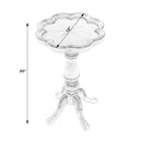 Whitman 12 in. W Round Wood 4 Leg Pedestal Base Scalloped Edge Side Table by Butler Specialty Company