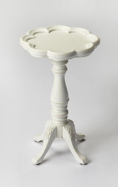Whitman 12 in. W Round Wood 4 Leg Pedestal Base Scalloped Edge Side Table by Butler Specialty Company