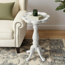 Whitman 12 in. W Round Wood 4 Leg Pedestal Base Scalloped Edge Side Table by Butler Specialty Company
