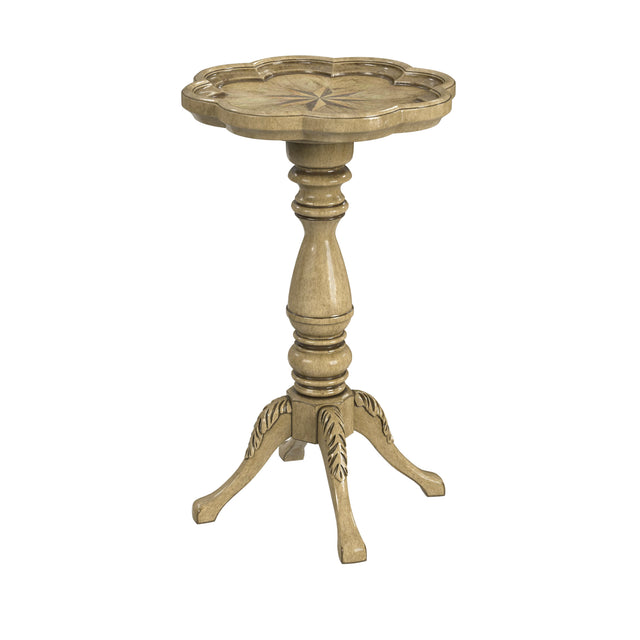 Whitman 12 in. W Round Wood 4 Leg Pedestal Base Scalloped Edge Side Table by Butler Specialty Company