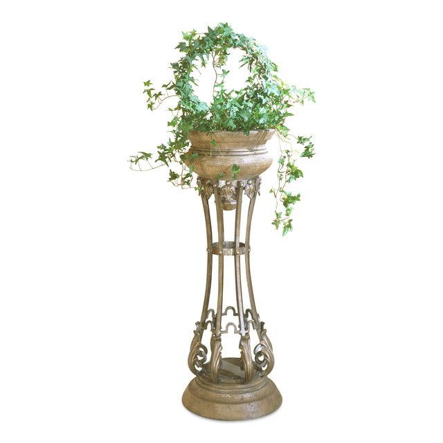 Budapest 13.5 in. W x 36.5 in. H Metal and Stone Decorative Pedestal Planter by Butler Specialty Company