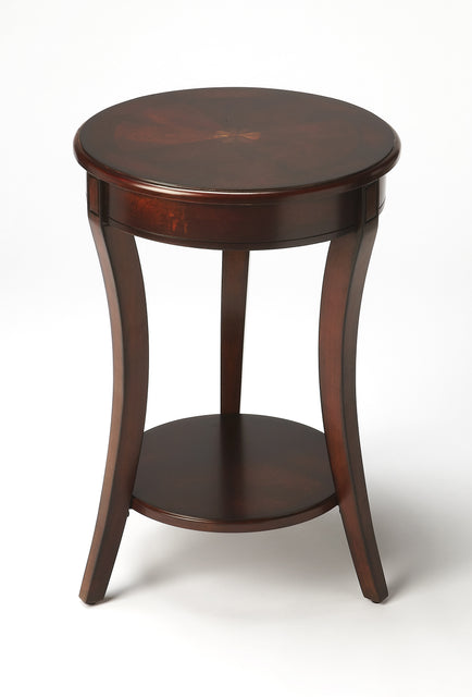 Holdin 18 in. W Round Wood Side Table with Lower Open Shelf by Butler Specialty Company