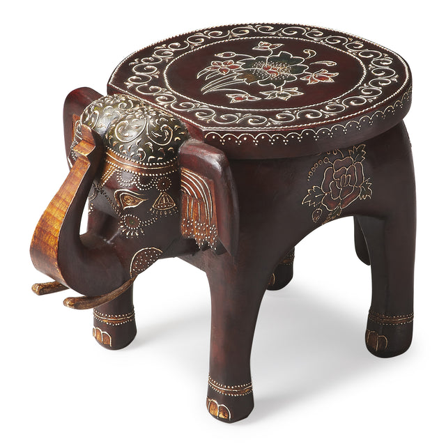 Botswana 17 in. W Novelty Elephant Shaped Hand Painted Solid Wood Side Table by Butler Specialty Company