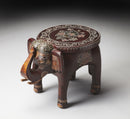 Botswana 17 in. W Novelty Elephant Shaped Hand Painted Solid Wood Side Table by Butler Specialty Company