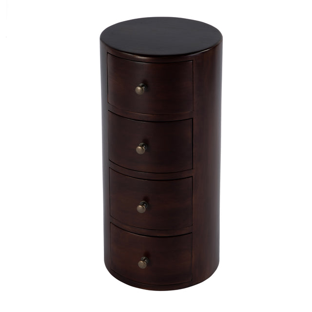Liam 11 in. W Round Wood 4 Drawer End Table by Butler Specialty Company