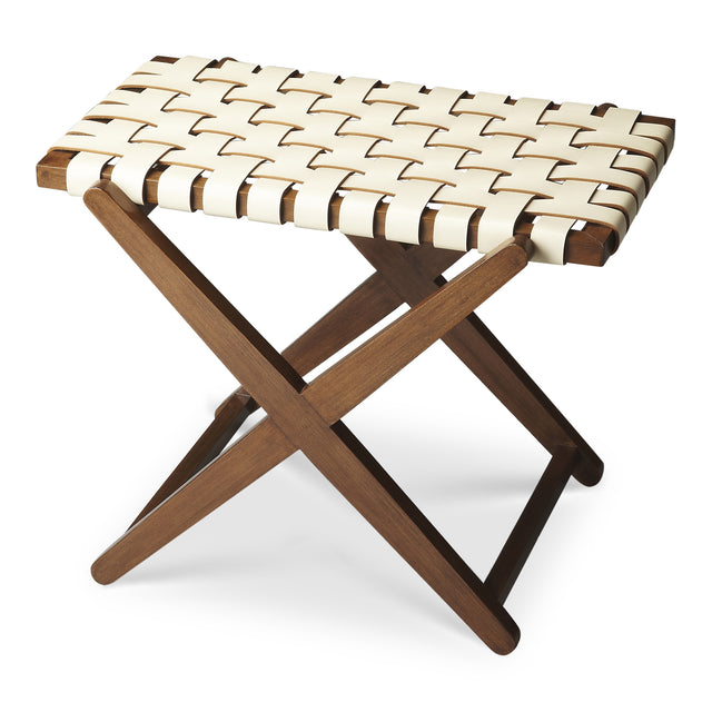 Cipriani 24 in. W Rectangular Leather and Wood Luggage Rack by Butler Specialty Company